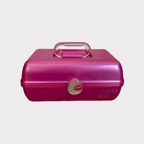 Y2K 90s Caboodles Pink Makeup Pageant Travel Storage Box Case Super Clean - Picture 3 of 9